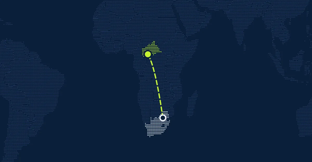 جنوب أفريقيا → جمهورية أفريقيا الوسطى