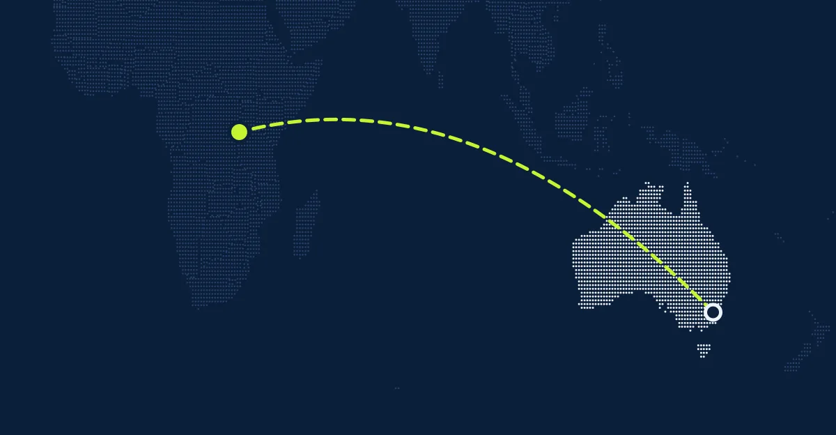 Austrália → Ruanda