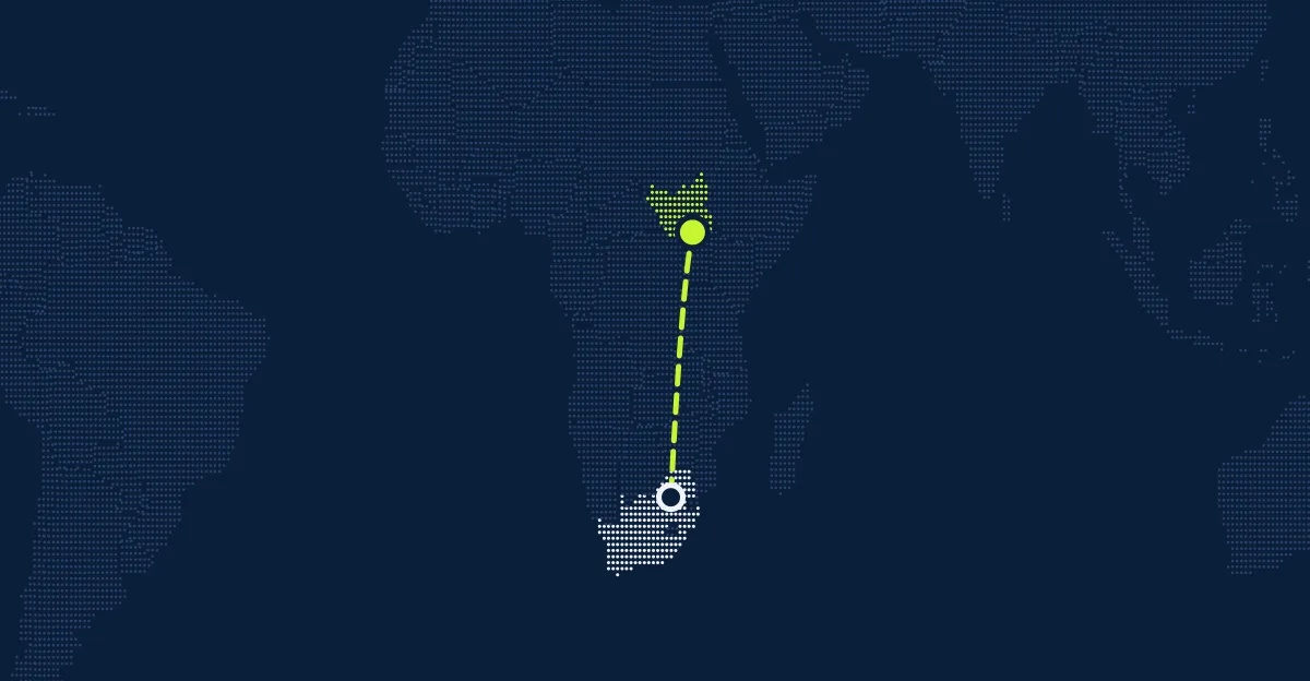 Südafrika → Südsudan